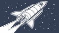 Powerful Space Shuttle Launch into Night Sky Vector, vector design Generative AI Royalty Free Stock Photo