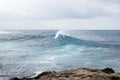 Powerful splash sea wave