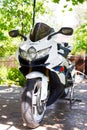 Powerful sports bike. Photo on the street of the city Royalty Free Stock Photo