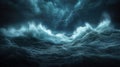 Powerful storm at sea with thunder and lightning Royalty Free Stock Photo