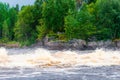 Powerful stormy mountain river