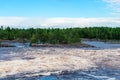 Powerful stormy mountain river