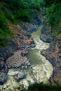Powerful stream of mountain river White in Adygea Republic Royalty Free Stock Photo