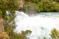 Powerful stream of water flowing down Huka Falls Royalty Free Stock Photo