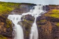 Powerful streams of cascade falls