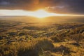 Powerful Sunset Light over British Countryside Royalty Free Stock Photo