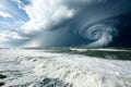 Super Typhoon cyclone over ocean Royalty Free Stock Photo
