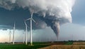 Tornado Fury Over a Renewable Energy Wind Farm Royalty Free Stock Photo