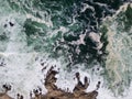 Aerial View Pacific Ocean and Rocky California Coast Royalty Free Stock Photo