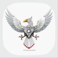Armored Robotic Eagle with Spreading Wings Royalty Free Stock Photo
