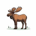 Powerful Symbolism Distinctive Moose Illustration With Strong Facial Expression