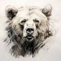 Powerful Symbolism: A Sketch Of A Bear In The Style Of Willem Haenraets