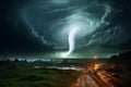 Powerful tornado a force of natures fierce and destructive energy