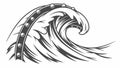 Dynamic Ocean Wave with Spikes, Forceful Coastal Element, vector design Generative AI Royalty Free Stock Photo