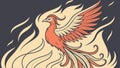 Majestic Phoenix in Flames, Rebirth and Transformation Symbol, vector design Generative AI Royalty Free Stock Photo