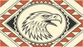 Native Eagle Head Pattern: Cultural Strength Art, vector design Generative AI Royalty Free Stock Photo