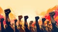 Powerful Vector Illustration of Raised Fists for Juneteenth Freedom Day: African American Solidarity and Liberation Celebration