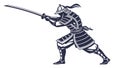 Samurai Warrior with Katana Sword, vector design Generative AI Royalty Free Stock Photo