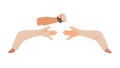 Hands Reaching for Connection, Help and Support Vector, vector design Generative AI Royalty Free Stock Photo