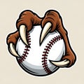 Ferocious eagle claws gripping a baseball image Royalty Free Stock Photo