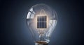 Brilliant Idea: Solar Power Generating Lightbulb Symbolizing Renewable Energy and Sustainable Innovation. Royalty Free Stock Photo