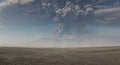 Volcano eruption releasing ash cloud landscape under hazy sky Royalty Free Stock Photo