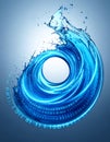 Futuristic Data Flow in a Blue Water Vortex Royalty Free Stock Photo