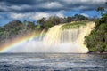 Powerful waterfall and rainbow Royalty Free Stock Photo
