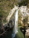 Powerful waterfall on the river Agura. the neighborhood of Sochi