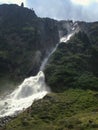 Powerful waterful in the Stubai Alps Royalty Free Stock Photo