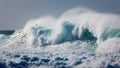 Powerful Wave Breaking near Shoreline Royalty Free Stock Photo