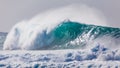 Powerful Wave Breaking near Shoreline Royalty Free Stock Photo