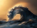 Majestic Ocean Wave at Sunset Royalty Free Stock Photo