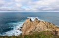 Powerful waves and imposing rocks in Galicia at Cape Estaca. Royalty Free Stock Photo