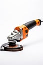 Powerful white angle grinder on isolated background, Perfect tool for industrial metal work: a precision-cutting machine Royalty Free Stock Photo