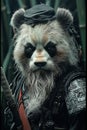 majestic panda warrior in ornate samurai armor Royalty Free Stock Photo
