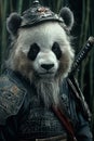majestic panda warrior in ornate samurai armor Royalty Free Stock Photo