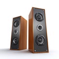 Powerful wooden speakers Royalty Free Stock Photo