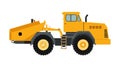 Powerful Yellow Wheel Loader at Work, vector design Generative AI Royalty Free Stock Photo