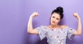 Powerful young woman in a success pose Royalty Free Stock Photo