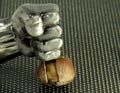 Powerfull fist crash on nut Royalty Free Stock Photo