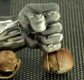 Powerfull fist crash on nut Royalty Free Stock Photo