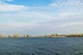 Powerhouse on Kiev Reservoir - panoramic view