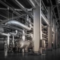 Powerhouse pipe system Royalty Free Stock Photo