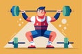 A powerlifter competes in a customizable flat setting, demonstrating strength and determination, Paralympic powerlifting Royalty Free Stock Photo