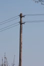 powerline on blue sky Royalty Free Stock Photo