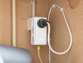 Powerline network adaper plugged into a wall socket Royalty Free Stock Photo