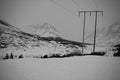 Powerline Pass Anchorage Alaska black and white photo