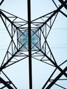 Powerline tower from below Royalty Free Stock Photo