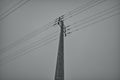 Powerline tower in monochrome Royalty Free Stock Photo